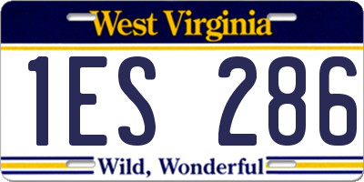 WV license plate 1ES286