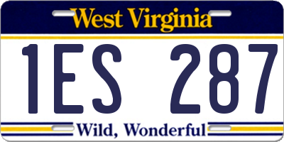 WV license plate 1ES287