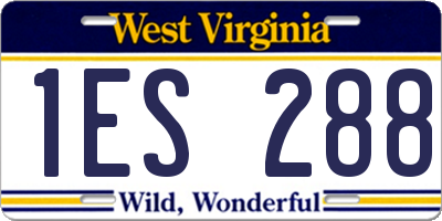 WV license plate 1ES288