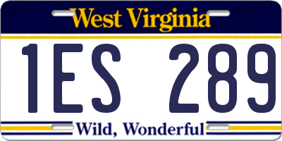 WV license plate 1ES289