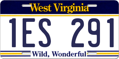 WV license plate 1ES291
