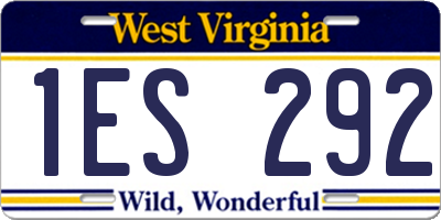 WV license plate 1ES292