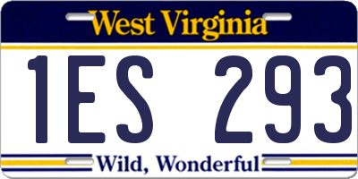 WV license plate 1ES293