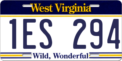 WV license plate 1ES294
