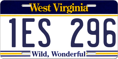 WV license plate 1ES296