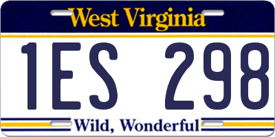 WV license plate 1ES298