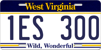 WV license plate 1ES300