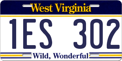 WV license plate 1ES302