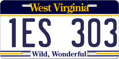 WV license plate 1ES303