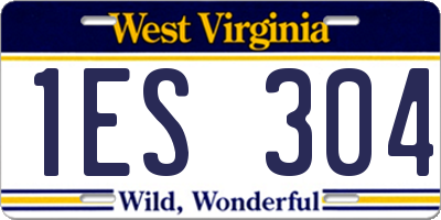 WV license plate 1ES304