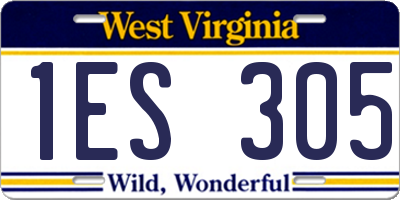 WV license plate 1ES305