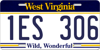WV license plate 1ES306
