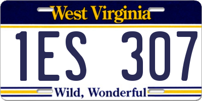 WV license plate 1ES307