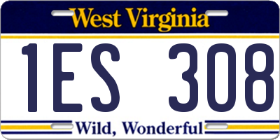 WV license plate 1ES308