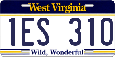 WV license plate 1ES310