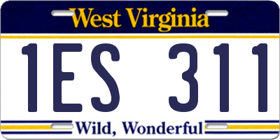 WV license plate 1ES311
