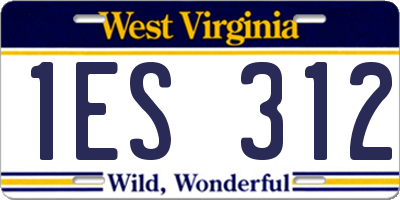 WV license plate 1ES312