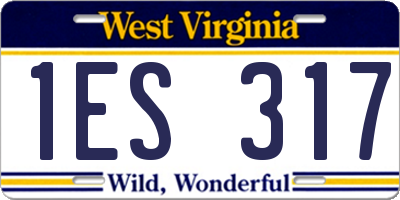 WV license plate 1ES317