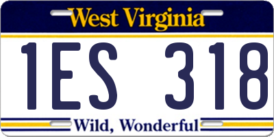 WV license plate 1ES318