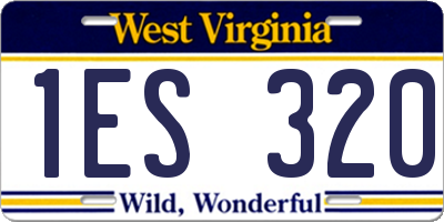 WV license plate 1ES320