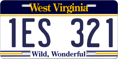 WV license plate 1ES321
