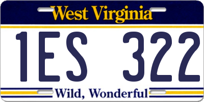 WV license plate 1ES322