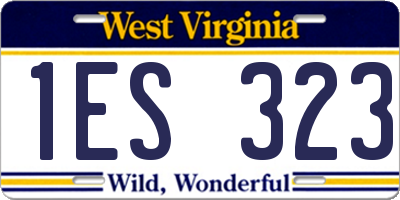 WV license plate 1ES323