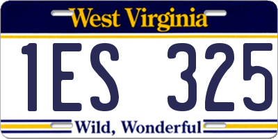 WV license plate 1ES325