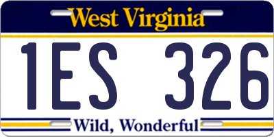 WV license plate 1ES326
