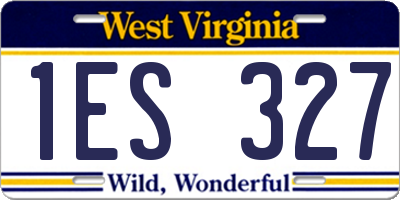 WV license plate 1ES327