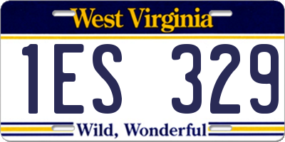 WV license plate 1ES329