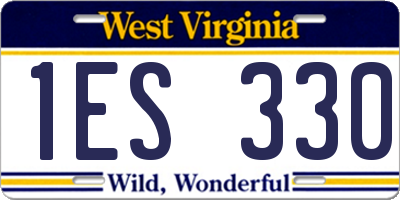 WV license plate 1ES330