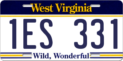 WV license plate 1ES331