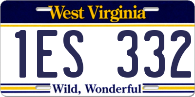 WV license plate 1ES332