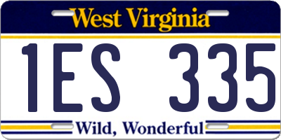 WV license plate 1ES335