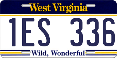 WV license plate 1ES336
