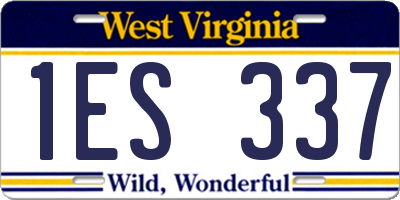WV license plate 1ES337