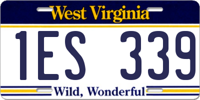 WV license plate 1ES339