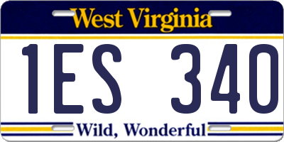 WV license plate 1ES340