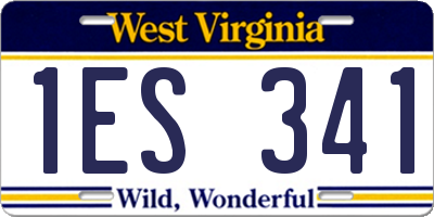 WV license plate 1ES341