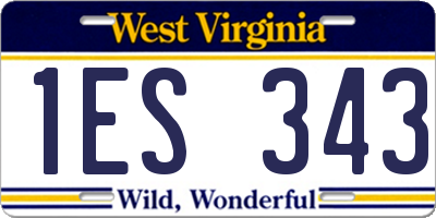 WV license plate 1ES343