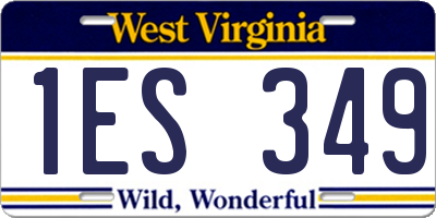 WV license plate 1ES349
