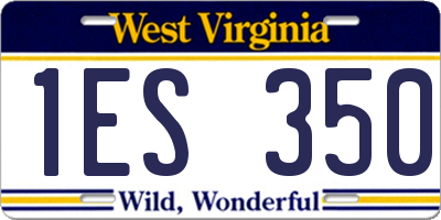 WV license plate 1ES350