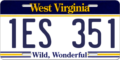 WV license plate 1ES351
