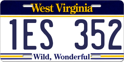 WV license plate 1ES352