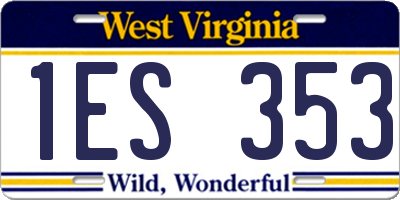WV license plate 1ES353