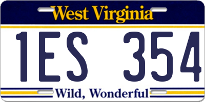 WV license plate 1ES354
