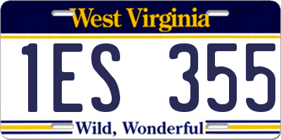 WV license plate 1ES355