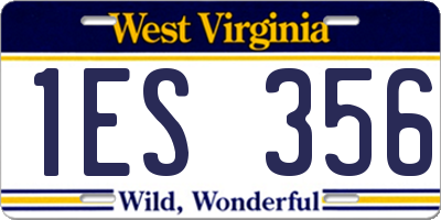 WV license plate 1ES356