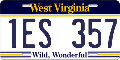 WV license plate 1ES357
